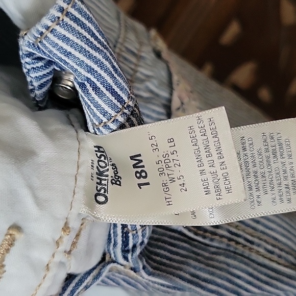 Osh Kosh B'Gosh Hickory Stripe/Floral Overalls - Picture 5 of 5